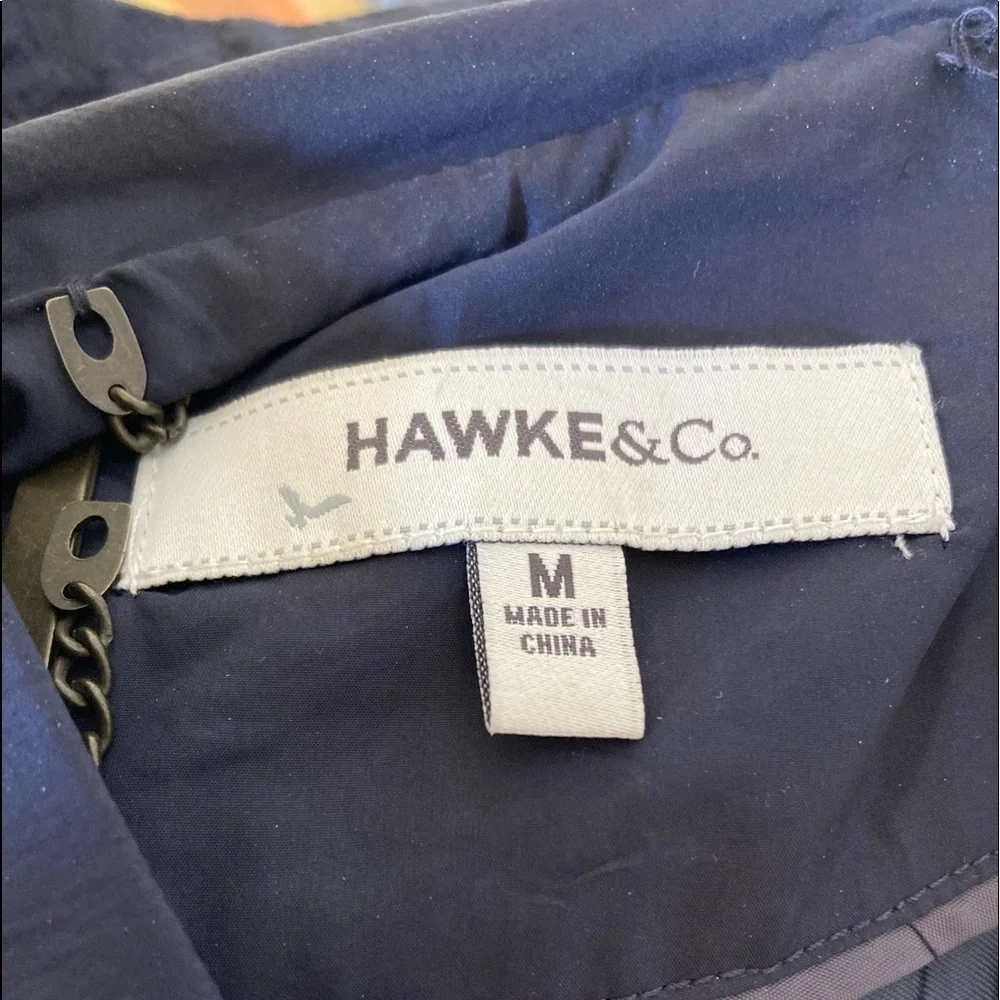 𝅺hawke & Co Solid Navy Blue Lightweight/Zip Front / Windbreaker Jacket . M